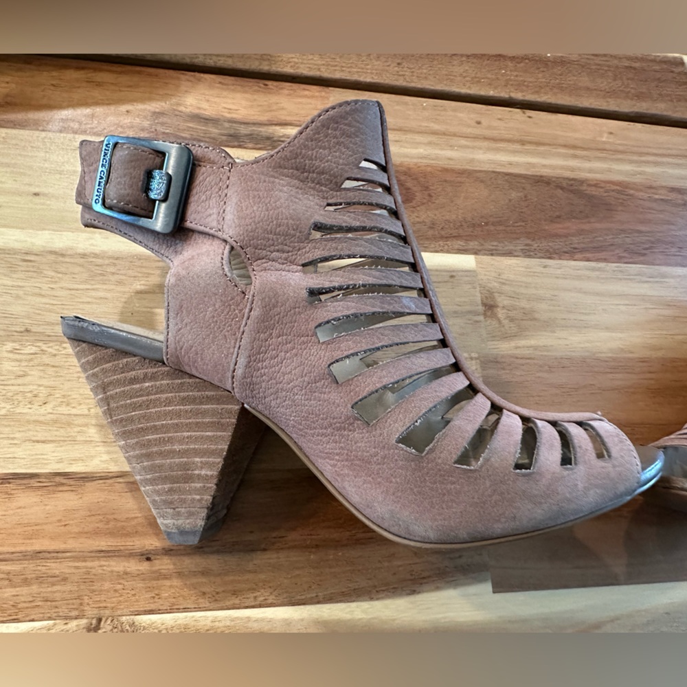 Vince Camuto Open Toe, Open Heel Camel Color Shoe… - image 7